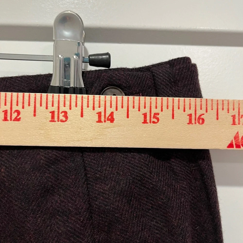 Bonobos Slim Fit Herringbone Dress Pants Mens 32x34 Burgundy Plum Wool Blend